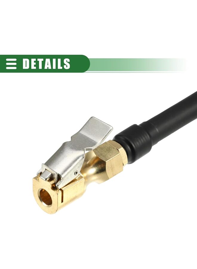 LAMAY Inflatable Extension Rubber Hose,Tire Inflator Extension Tube Tyre Pump Quick Inflation Chuck Adapter Hose Quick-Inflation Clip,with Clip for Car,Bike,Truck Shrader Valve (Size : 20CM) - Image 4